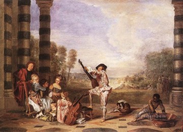 Clásico Painting - Les Charmes de la Vie La fiesta musical Jean Antoine Watteau clásico rococó